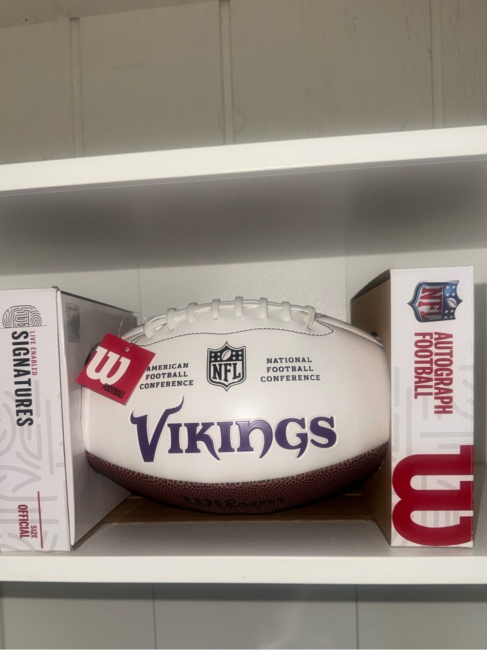 Wilson Vikings White and Purple Autograph Football